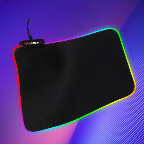 10W Wireless Charger Mouse Pad with LED: black, red RGB-lit mouse pad, gaming style