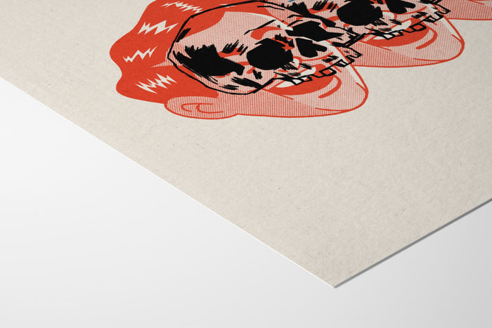 3 Skulls - whatsalexdrawn - Fine Art Paper 200gsm |frame=Fine Art Paper 200gsm|
