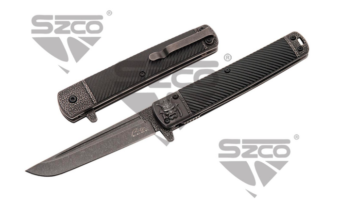5" SAMURAI STONEWASH LINER LOCK FOLDER