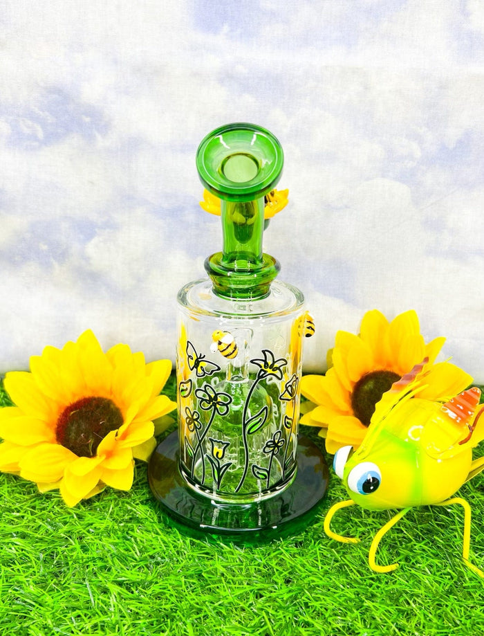 Sunflower Fields Glass Water Pipe/Dab Rig