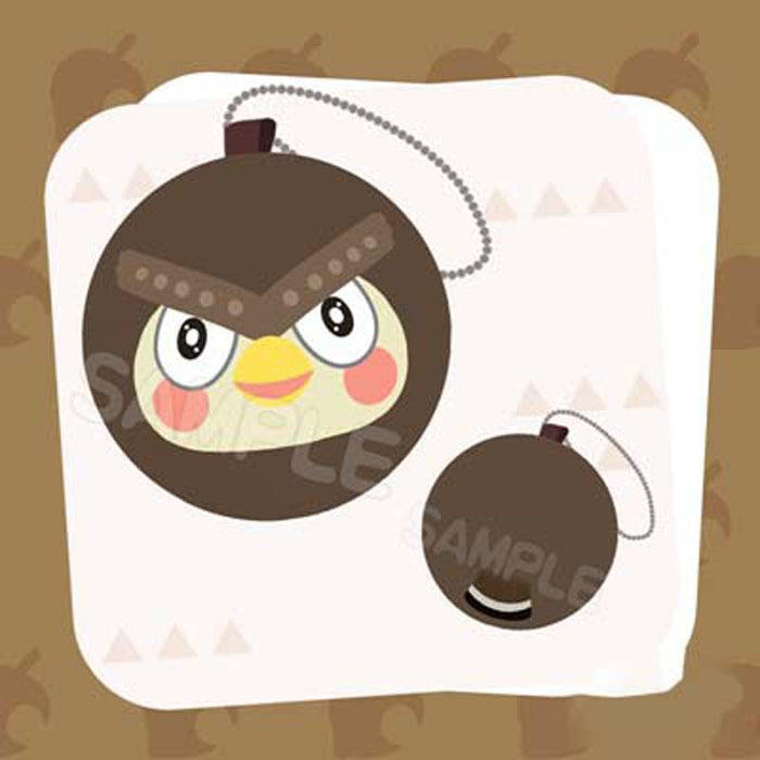 ACNH Plush Keychains with Animal Villagers: dark brown, cream cartoon penguin-like bird character, kawaii cartoon style