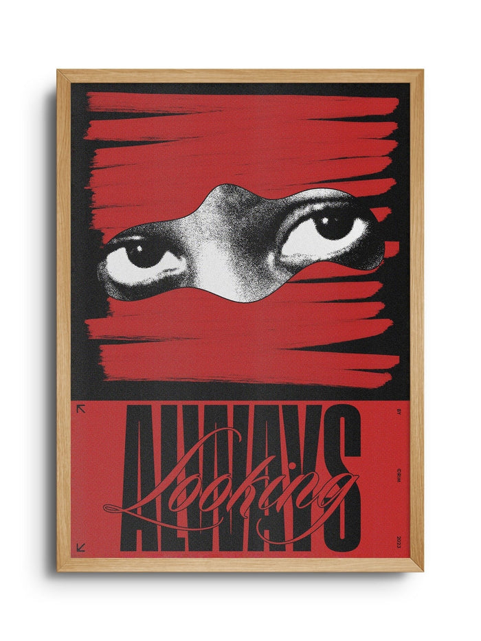 Always Looking - Red - Rīm Atelier - East Side Studio - Art Prints