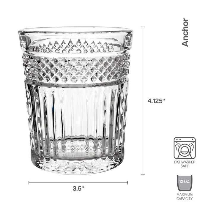Anchor Set of 4 Double Old Fashioned Glasses