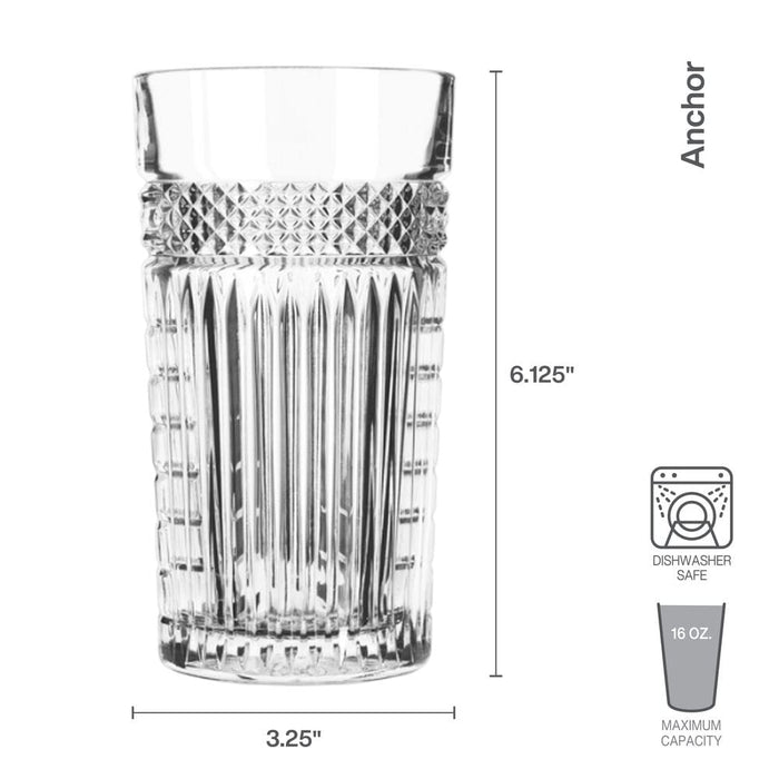 Anchor Set of 4 Highball Glasses