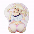 Anime Ass Wrist Rest Mousepad: white, cream anime-style blonde girl character, anime, cartoon, kawaii style
