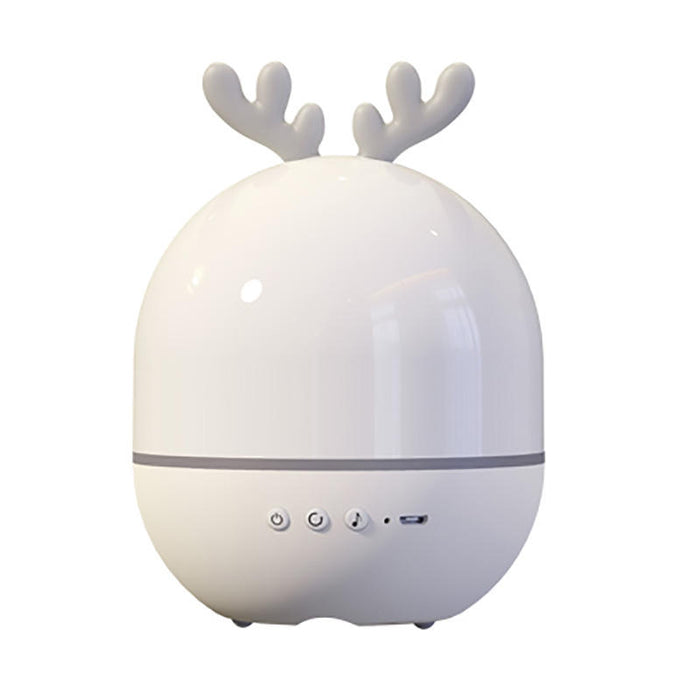 Astronaut Projector Lamp: Modern Elegance: warm white, cream rabbit and space/planet theme, cartoon/kawaii space-themed style