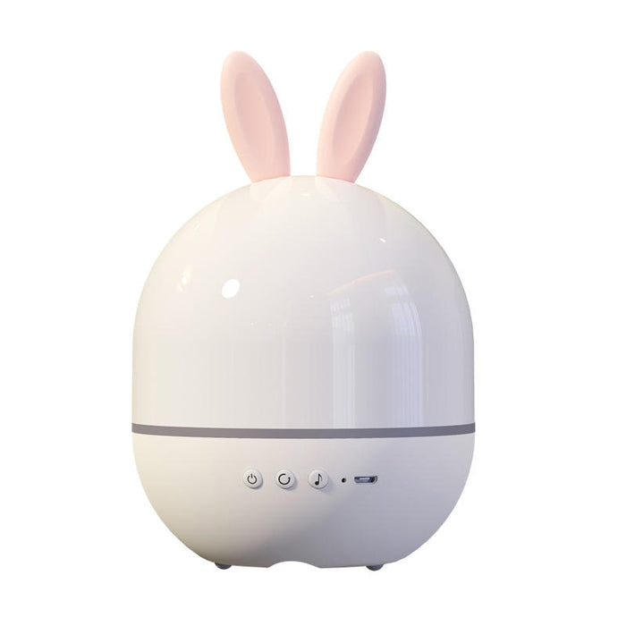 Astronaut Projector Lamp: Modern Elegance: warm white, cream rabbit and space/planet theme, cartoon/kawaii space-themed style