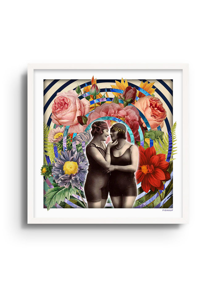 16" x 16" / 40 × 40 cm / White Frame / No