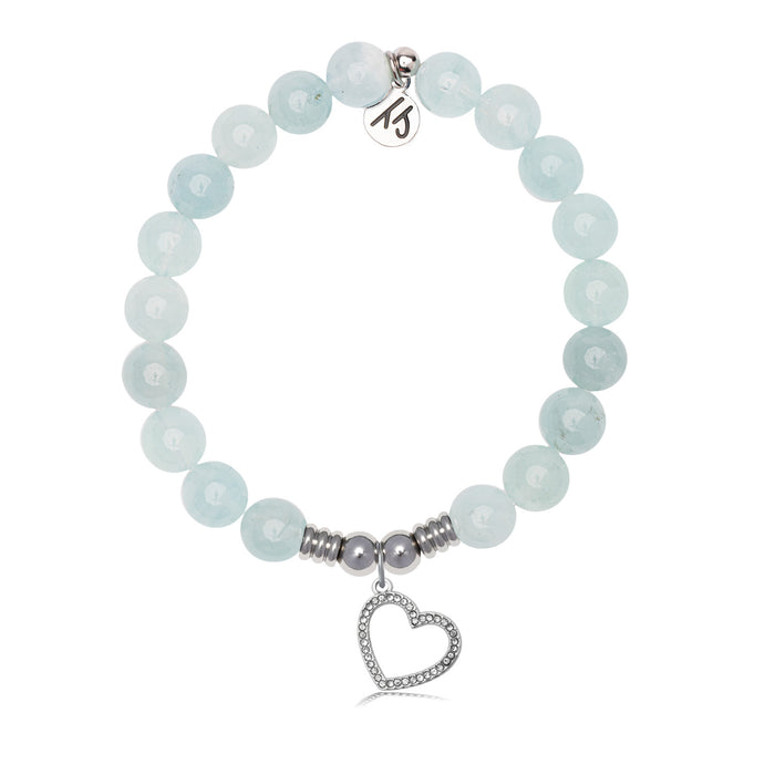 Beautiful Soul Charm with Blue Aquamarine Jade Gemstone Bracelet