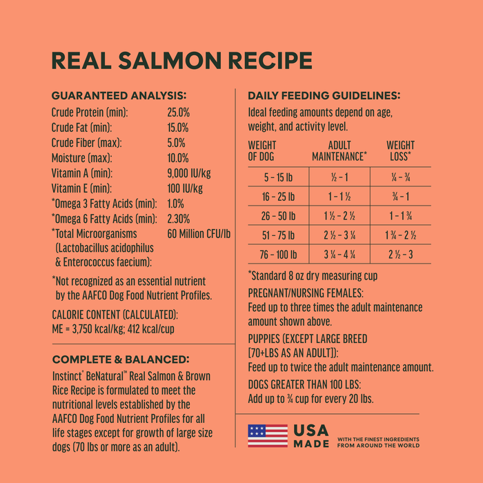 BeNatural Kibble Real Salmon & Brown Rice Recipe