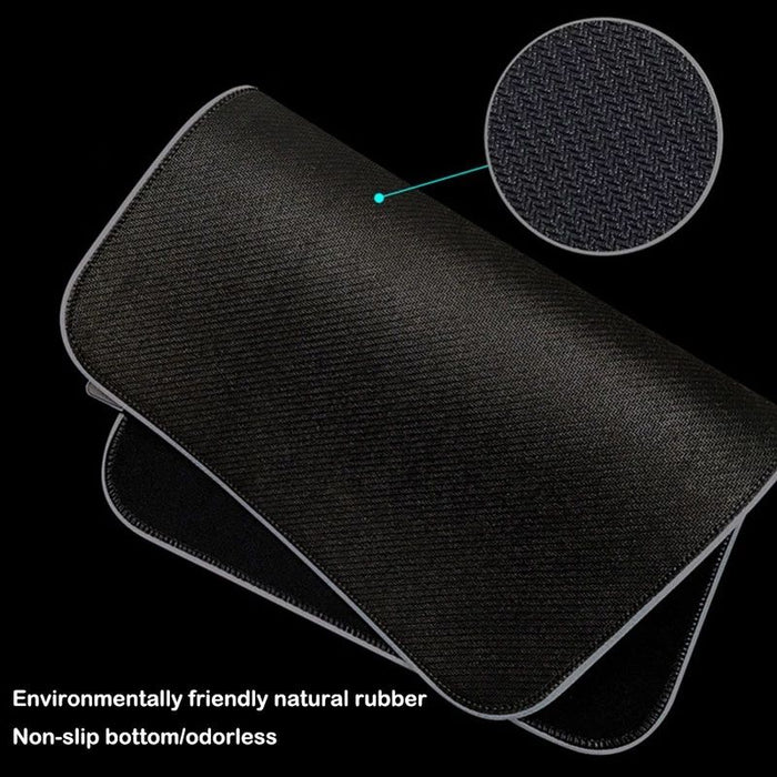 Black LED Gaming Mouse Pad, Large: black, multicolor RGB border RGB illuminated desk mat/mouse pad, minimal gaming style