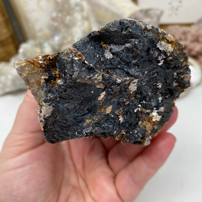 Black Tourmaline with Muscovite Rough #18