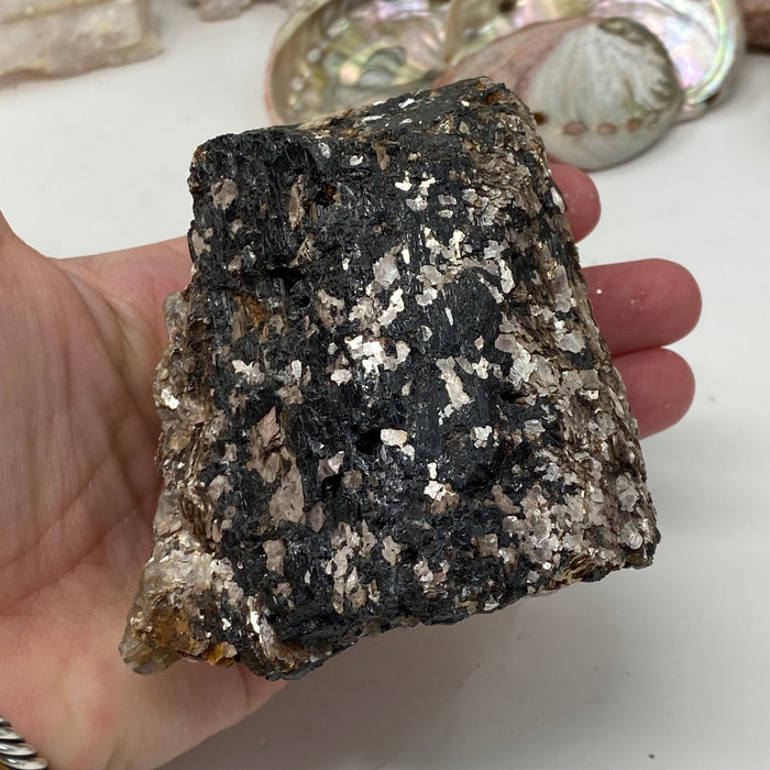 Black Tourmaline with Muscovite Rough #18