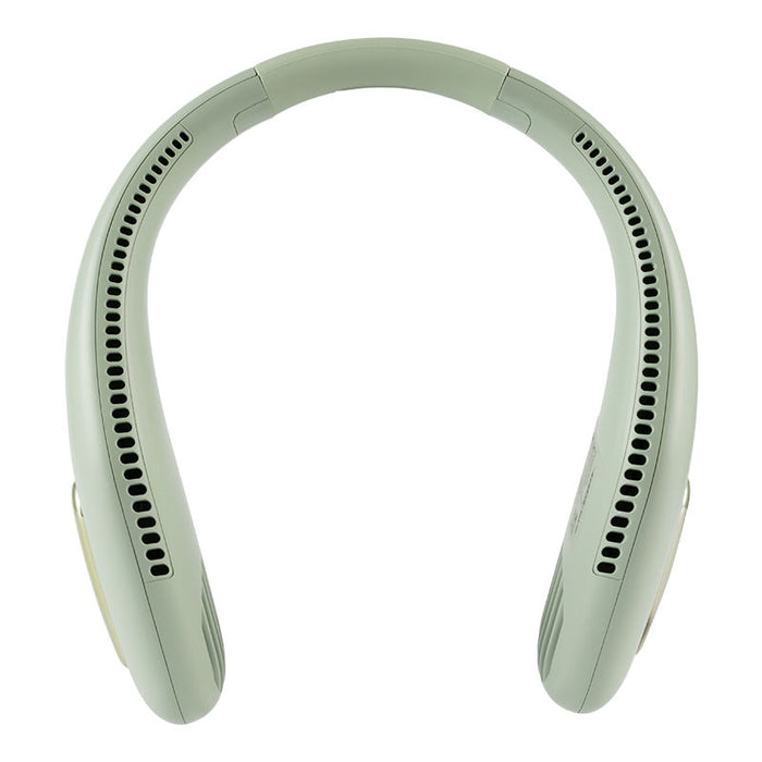 Bladeless Portable Neck Fan with Rechargeable Battery: light pink, rose gold wearable neck fan, minimal style