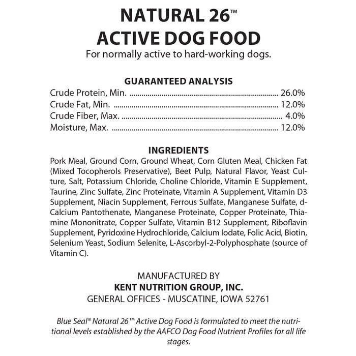 Blue Seal Natural 26 Dog Food