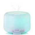 BT Speaker with Colorful Lights & Diffuser: pale aqua, white ultrasonic aroma diffuser/humidifier, minimal style