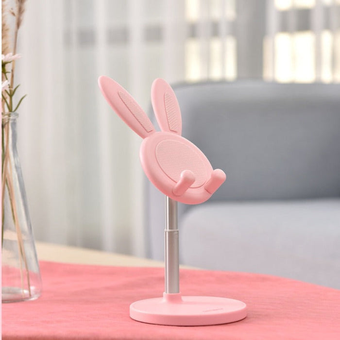 Bunny Phone/Tablet Stand: Hands-Free Cuteness: pink, white bunny/rabbit, cute cartoon/kawaii style