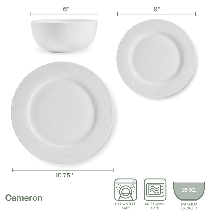 Cameron 12 Piece Dinnerware Set, Service for 4