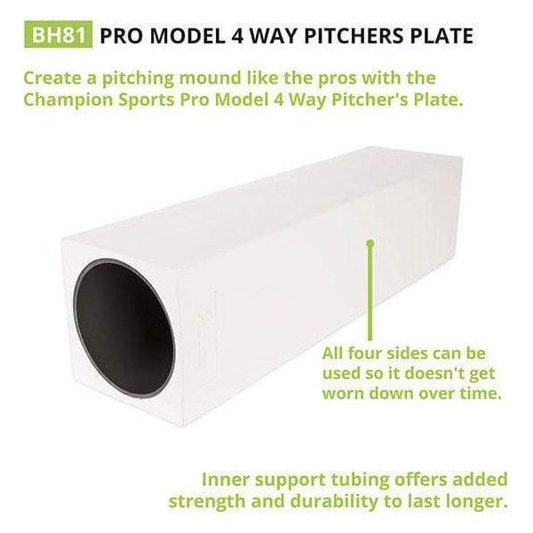 Champion Sports Pro Model 4 Way Pitcher's Box Pitching Rubber BH81