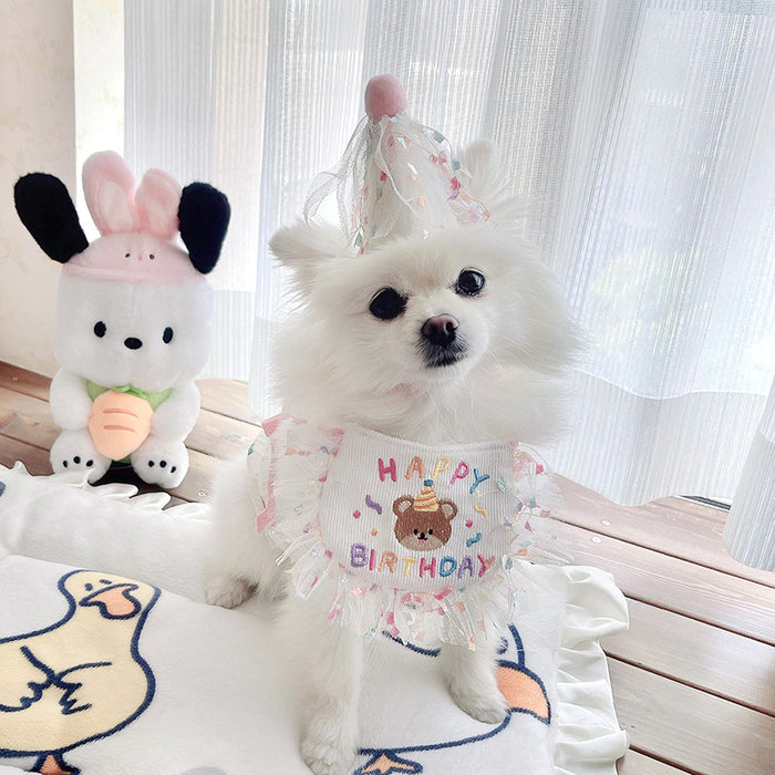 Cloudi Baby Bear Embroidery Bib Birthday Set