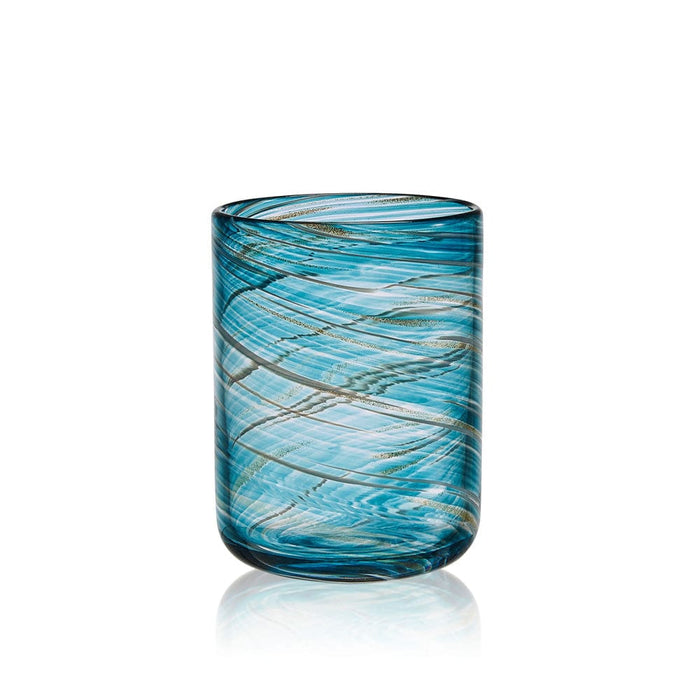 Color Swirl Set of 4 Double Old Fashioned Glasses