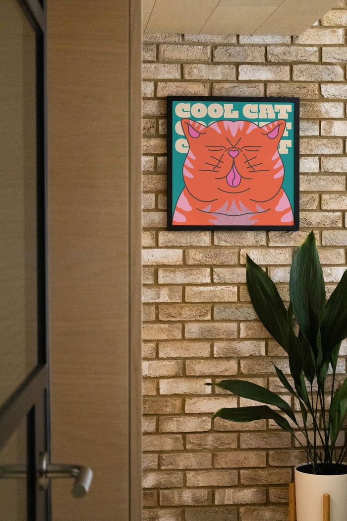 Cool Cat - Orange - Azaazelus - East Side Studio - Art Prints