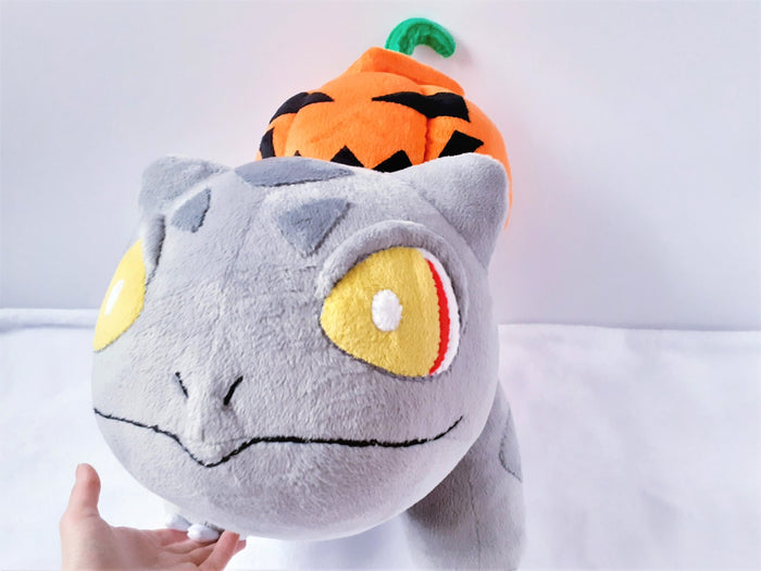 Custom Bulbasaur plush with pumpkin