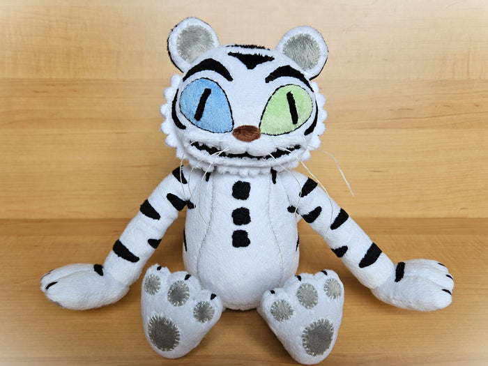 Custom handmade White Tiger Rock plush