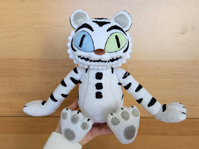 Custom handmade White Tiger Rock plush