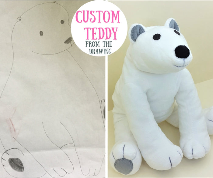 Custom plush from kids drawing