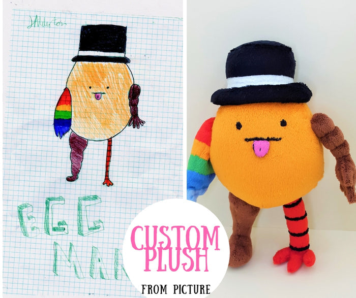 Custom plush from the drawing