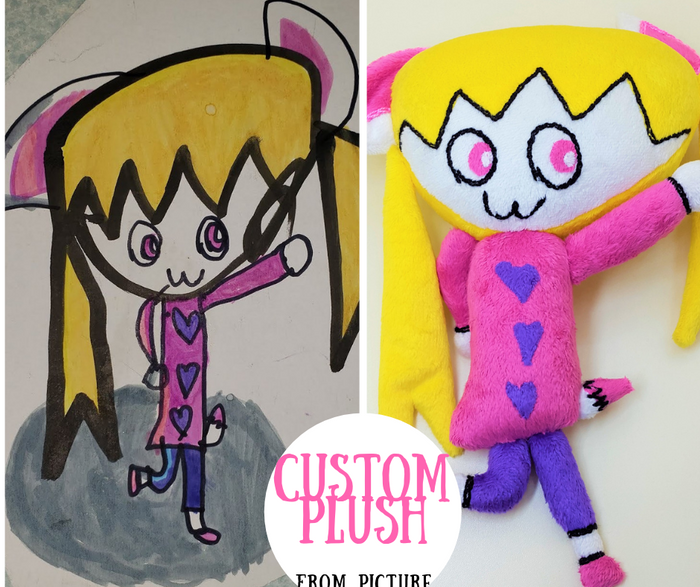 Custom plush from the drawing