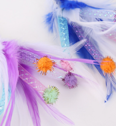 Daisy Garden Bubble Feather Cat Teaser with Laser