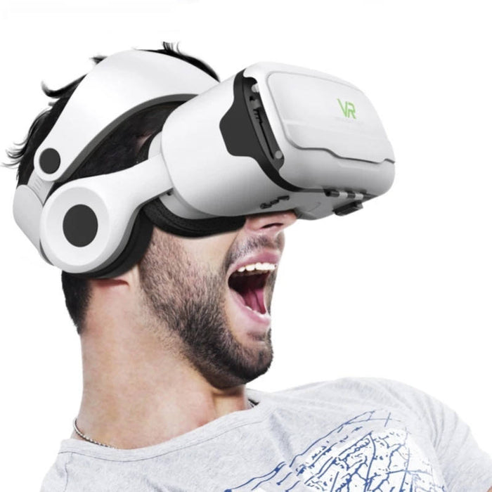 Dinosaur Horror VR Controller Glasses: Immersive, Realistic, Ergonomic: white, black VR headset, futuristic style