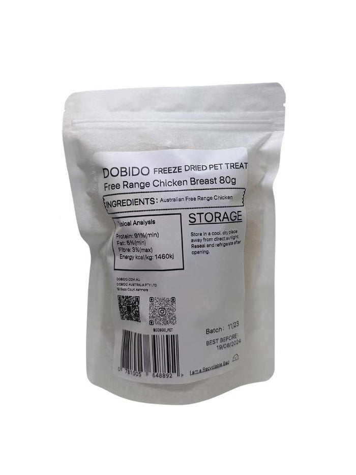Dobido Freeze Dried Free Range Chicken Breast 80g