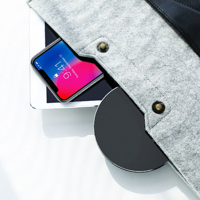 Fast Wireless Charger for iPhone: black, green wireless charging pad, minimal modern style