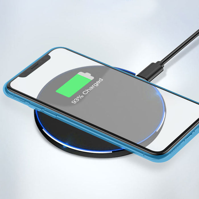 Fast Wireless Charger for iPhone: black, green wireless charging pad, minimal modern style