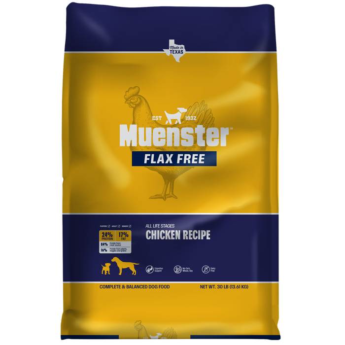 Muenster Flax Free Chicken Recipe dog food bag