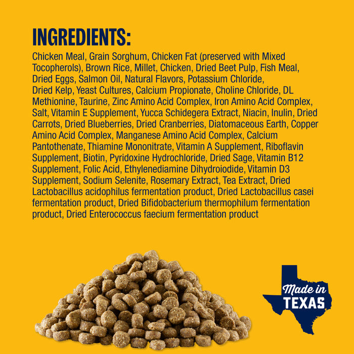 Flax Free Chicken Formula Dog Food ingredients and kibble image