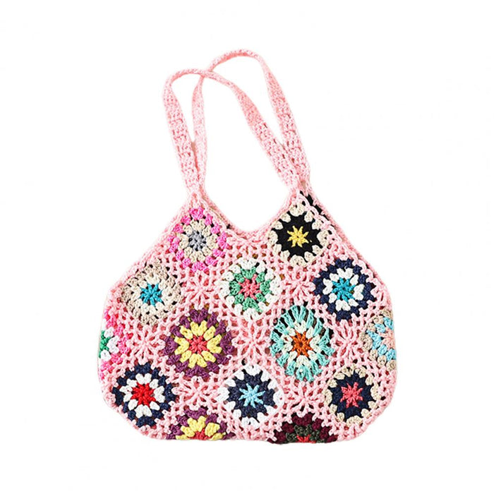 Floral Vintage Tote Bag, Outdoor Bliss: pink, black small handbags/tote bags, handmade bohemian colorful style