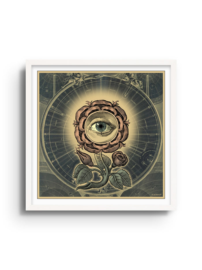 12" x 12" / 30 × 30 cm / White Frame / No