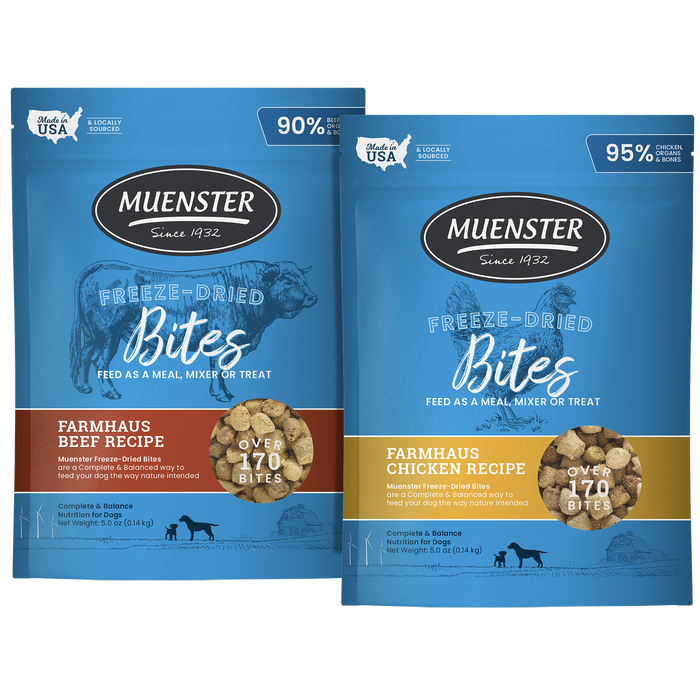 Freeze-Dried Training Treats Sampler, 2 x 5 oz bags (1 Beef + 1 Chicken)