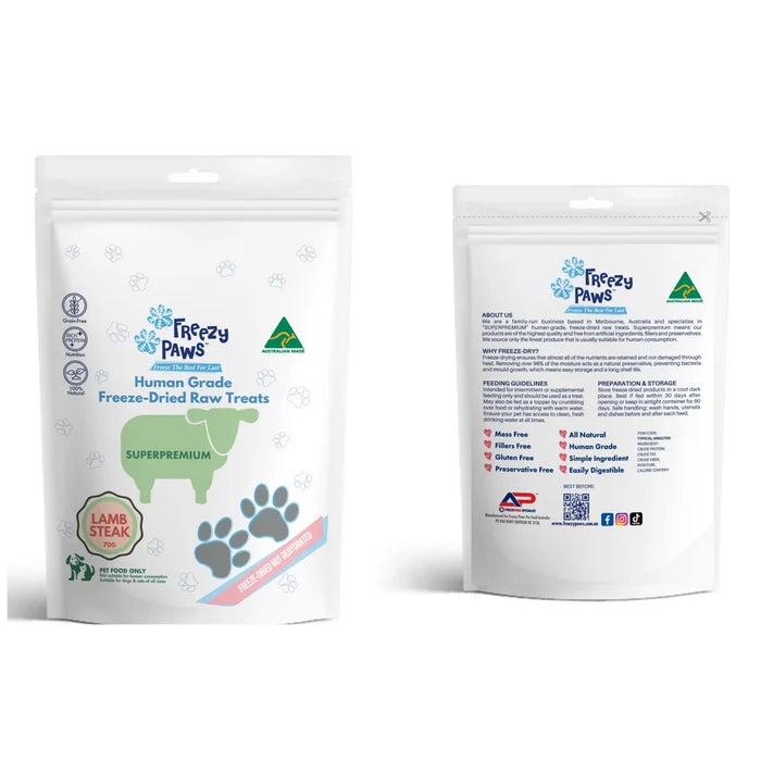 Freezy Paws Freeze Dried LambSteak 70g