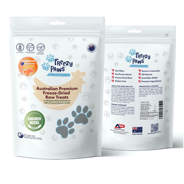 Freezy Paws Salmon&Yoghurt Coated Chicken Neck Raw Treats 100g