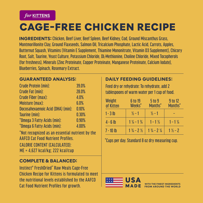 FreshDried Raw Meals for Kittens Chicken Recipe