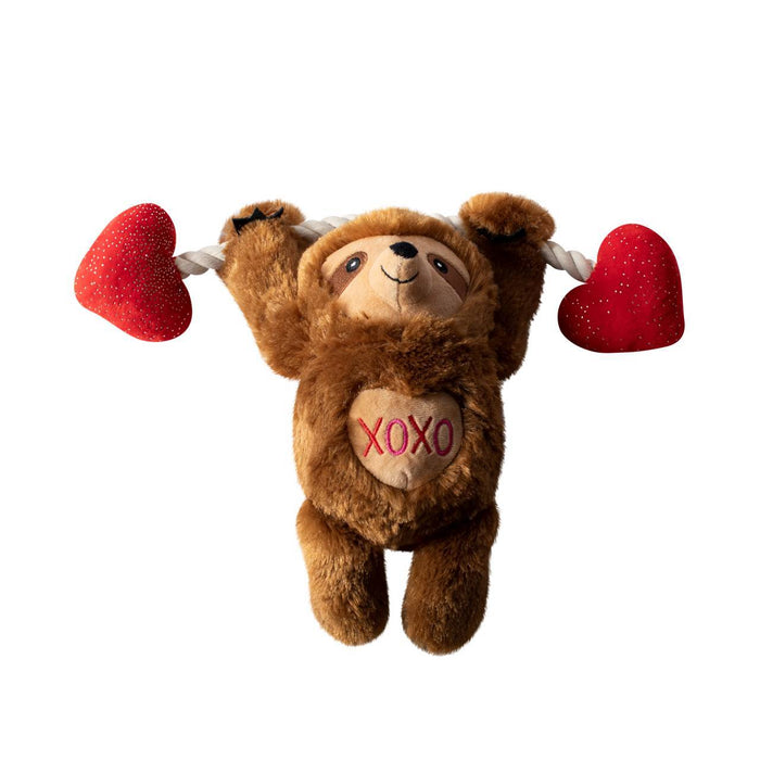 Fringe Studio Plush Squeaker Toy-Beclaws I Love you Sloth