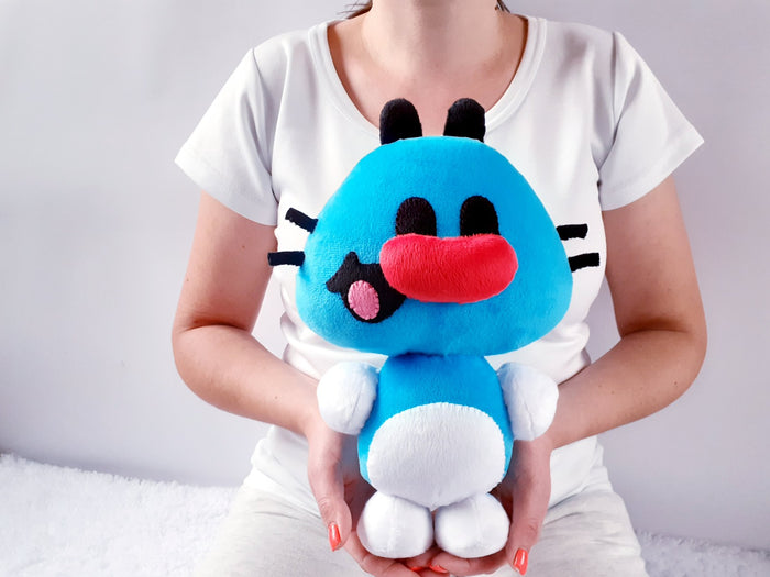 Funny blue cat plush