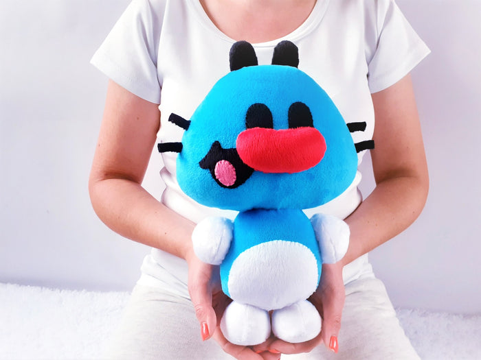 Funny blue cat plush