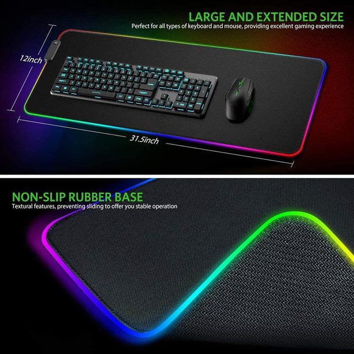 Gaming RGB Mouse Pad with Precision: black, purple RGB wireless charging mouse pad with wrist rest, gaming style