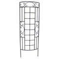 Garden Trellis, Romantic Curved, Black Steel, 2 x 6-Ft.
